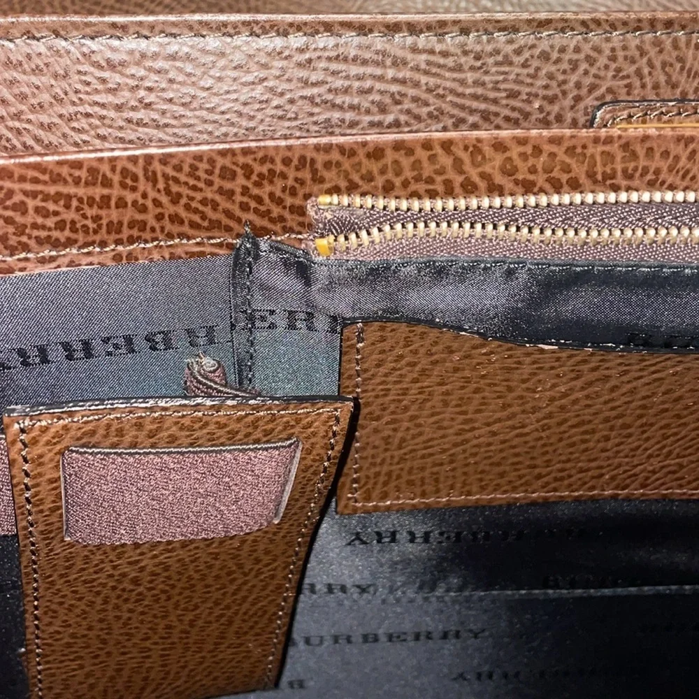Authentic Burberry mens soft/structured briefcase business bag w/lock & key B3